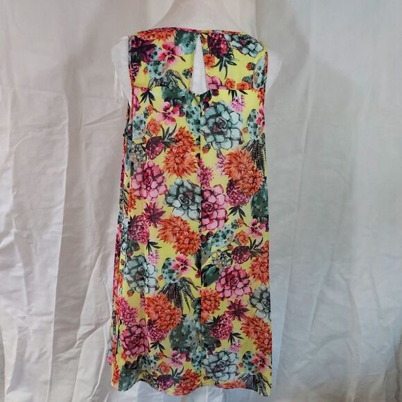 Signature Robbie Bee Womens Dress 14P Multicolor Floral Chiffon Sleeveless Lined - Picture 7 of 13